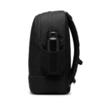 Kitora Pro Team backpack side profile with water bottle in elasticated mesh side pocket