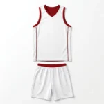 Blank white dual custom reversible basketball uniform kit featuring tank top jersey and matching shorts